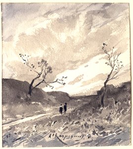 Landschap in Les Landes door Henri-Joseph Harpignies