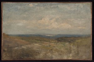 Landschap van heuvels door Henri Joseph Harpignies