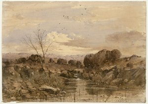 Landschap met beek door Henri-Joseph Harpignies