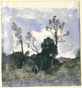 Boslandschap door Henri-Joseph Harpignies