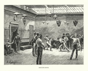 Schermzaal (gravure) door Henri-Louis Dupray