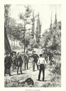 Tussenkomst van gendarmes (gravure) door Henri-Louis Dupray