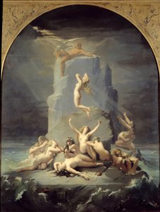 Desolatie van de oceaniden aan de voet van de rots waar Prometheus is geketend