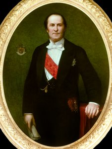 Portret van baron Eugene-Georges Haussmann, prefect van Parijs (1809-1891). Hij was de initiator van de grote renovatiewerken van de stad Parijs onder het Tweede Keizerrijk. Detail van het schilderij door Henri Lehmann