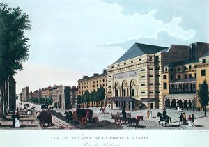 Het Théâtre de la Porte Saint-Martin door Henri (after) Courvoisier Voisin