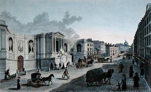 Uitzicht op de fontein aan de Rue de Grenelle, Faubourg St. Germain, gegraveerd door Grimberghen, ca. 1815-20
