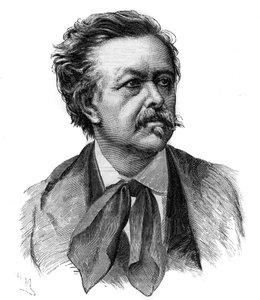 Portret van Emile Gigault de La Bedolliere (1812-1883) Franse schrijver, journalist en vertaler - gravure naar de tekening van Henri Meyer door Henri (after) Meyer