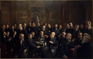 Collectief portret van leden van de Association des journalistes républicains Français door Henri Adolphe Laissement