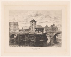 Gezicht op de Pont Notre-Dame door Henri Alexandre Saffrey