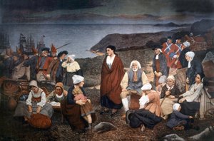 Verspreiding van de Acadiërs in 1755, ca. 1900 (schilderij) door Henri Beau