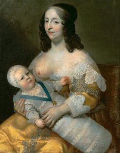 Lodewijk XIV als baby met zijn verpleegster Longuet de La Giraudière