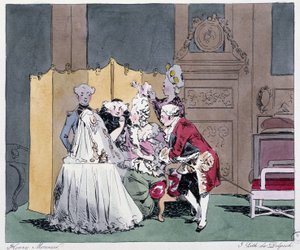 La toilette (kapselscène) in de 18e eeuw - in 