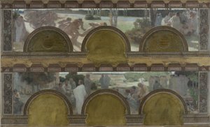 Schets voor de noordelijke ingangssalon van het Hôtel de Ville de Paris: Lichamelijke oefeningen, intellectuele oefeningen