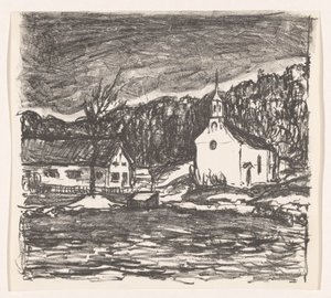 Heuvellandschap met kerk