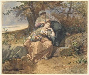 Twee vrouwen door Henri Charles Antoine Baron