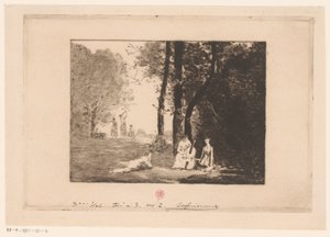 Musicerende vrouwen onder een boom