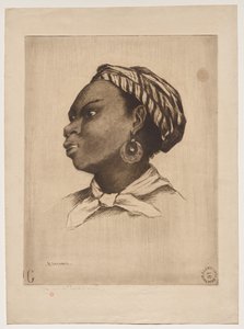 Een Afrikaanse vrouw, naar Eva Gonzalès door Henri Charles Guérard