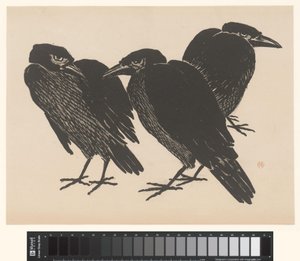 Drie kraaien door Henri Charles Guérard