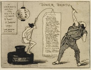 Japanner op een inktpot, 1881