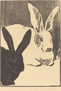 Konijnen (Les Lapins) door Henri Charles Guérard
