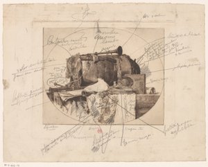 Stilleven met muziekinstrumenten door Henri Charles Guérard