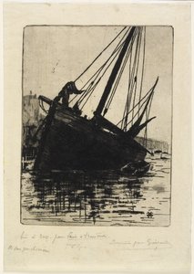 Gestrand, ca. 1888 door Henri Charles Guérard