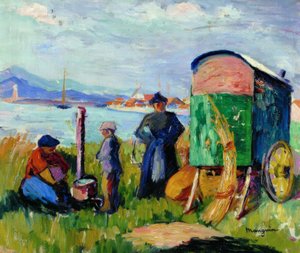 De zigeunerwagen door Henri Charles Manguin