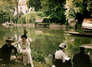 Maaltijd aan de oever van de rivier bij Montigny, Frankrijk, c.1920-25