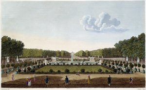 Le Jardin du Luxembourg gezien vanaf het terras van het Palais. Gravure door Courvoisier door Henri Courvoisier Voisin