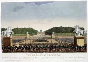Place Louis XV (van de Concorde), rond 1820 in “Vues de Paris” door Courvoisier 1827 door Henri Courvoisier Voisin