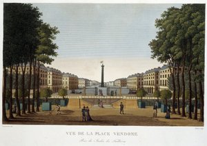 Place Vendôme, zicht op een tuin - Parijs door Courvoisier door Henri Courvoisier Voisin