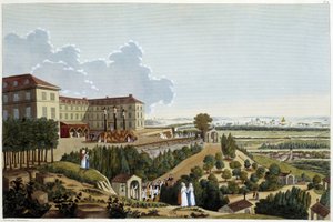 Zicht op Calvarieberg, tijdens de feesten van de Ste Croix, in Suresnes - in 