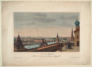 Uitzicht op Moskou, genomen vanaf het balkon van het Keizerlijk Paleis door Henri Courvoisier Voisin