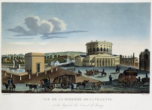 Uitzicht op de Barrier de la Vilette - in “View of Paris, circa 1810: Les Barriers de Paris” door Courvoisier