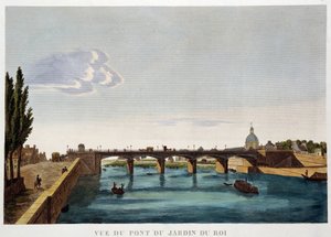 Zicht op de Koningsbrug (Austerlitzbrug) - Parijs door Henri Courvoisier Voisin