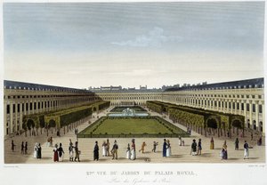 Uitzicht op de Koninklijke Paleistuin - in “Views of Paris” door Courvoisier door Henri Courvoisier Voisin