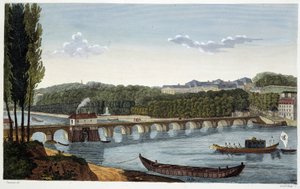 Zicht op het kasteel en de brug van St Cloud - in 