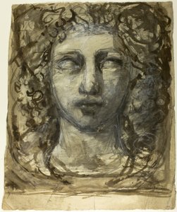 Studie van vrouwelijk hoofd (recto); Klassiek mannelijk hoofd (verso)