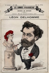 Cartoon van Leon Alexandre Delhomme (1841-1895) Franse beeldhouwer uit 