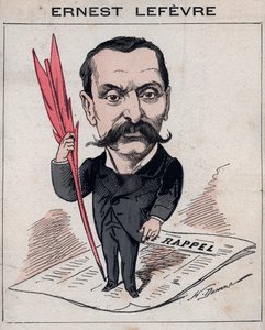 Francois Ernest Lefevre (1833 -1889), advocaat en politicus, voorzitter van de gemeenteraad en afgevaardigde van Parijs - karikatuur door Henri Demare in 