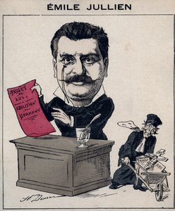 Portret van Philippe Emile Jullien (1845-1912), Franse politicus - Cartoon door Henri Demare in 