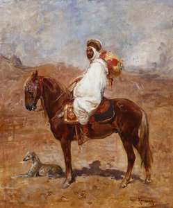 Een Arabier op een Paard in een Woestijnlandschap