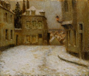Sneeuw, Montmartre door Henri Eugene Augustin Le Sidaner