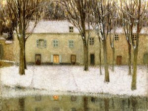 Klein plekje bij het water door Henri Eugene Augustin Le Sidaner