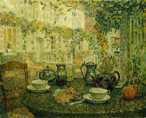 De stenen tafel door Henri Eugene Augustin Le Sidaner