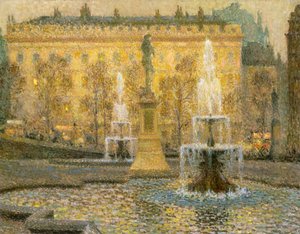 Trafalgar Square, Londen door Henri Eugene Augustin Le Sidaner