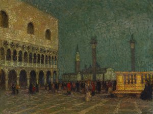 Venetië, het San Marcoplein, c.1914 door Henri Eugene Augustin Le Sidaner