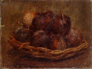 Een mand met pruimen, 1869 door Ignace Henri Jean Fantin Latour