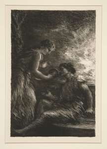 La Valkyrie: acte I, Sieglinde et Siegmund (De Walkuren: Acte I, Sieglinde en Siegmund) door Ignace Henri Jean Fantin Latour