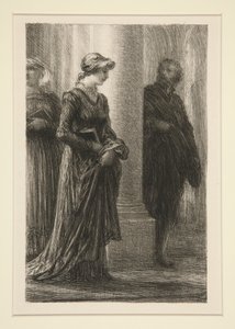 De Meistersingers van Neurenberg: acte I, ontmoeting van Walther en D door Ignace Henri Jean Fantin Latour